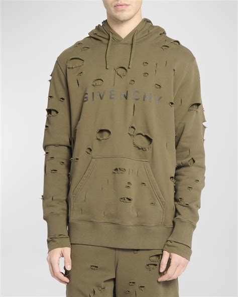 givenchy orange hoodie|Givenchy men's destroyed hoodie.